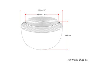 English Elm Timmons Hand-Finished Cast Aluminum Coffee Table in Antique Brass, Drum Shape, Multipurpose Accent Piece B136P239032