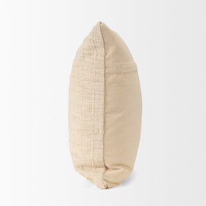 Mercana Jacory Textured Decorative Square Pillow Cover for Cozy Contemporary Home Décor and Style Cream | 22x22 71084