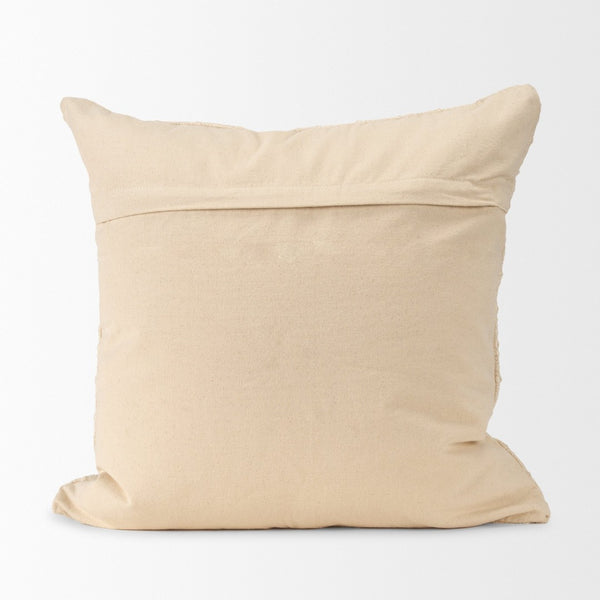 Mercana Jacory Textured Decorative Square Pillow Cover for Cozy Contemporary Home Décor and Style Cream | 22x22 71084