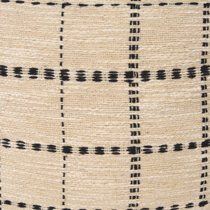 Mercana Jaela Decorative Pillow Cover - Chic Checkered Design for Modern and Rustic Home Interiors Beige | Black Stripes | 22x22 71086