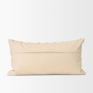 Mercana Jaela Decorative Pillow Cover - Chic Checkered Design for Modern and Rustic Home Interiors Beige | Black Stripes | 14x26 71087