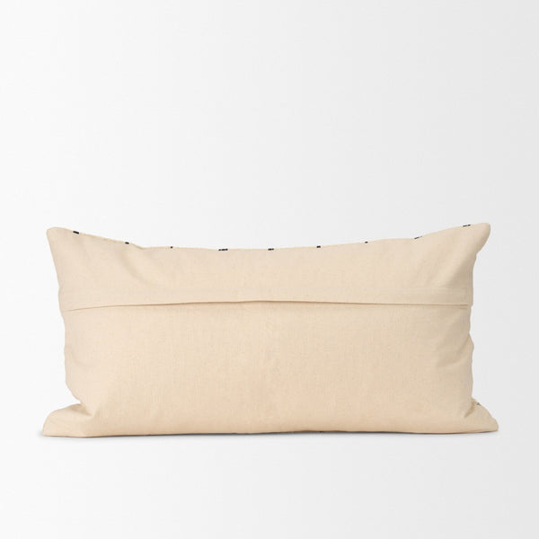 Mercana Jaela Decorative Pillow Cover - Chic Checkered Design for Modern and Rustic Home Interiors Beige | Black Stripes | 14x26 71087