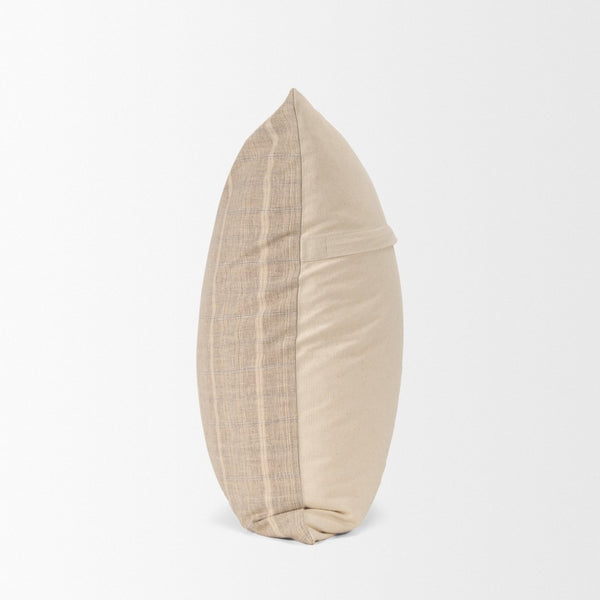 Mercana Jensen Decorative Cotton-Linen Pillow Cover in Soft Gray and Classic Plaid for Effortless Style 71098