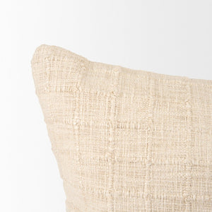 Mercana Jacory Textured Decorative Square Pillow Cover for Cozy Contemporary Home Décor and Style Cream | 14x26 71085