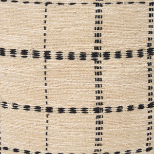 Mercana Jaela Decorative Pillow Cover - Chic Checkered Design for Modern and Rustic Home Interiors Beige | Black Stripes | 14x26 71087