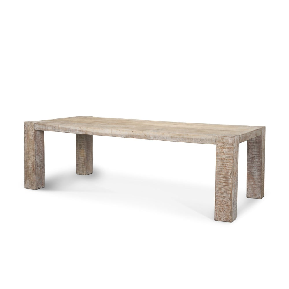Mercana McArthur Reclaimed Wood Dining Table - Rustic Charm with Whitewash Finish for Timeless Elegance 71072-AB