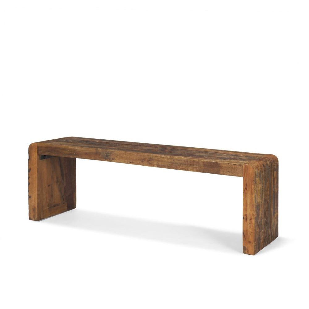 Mercana Estelle Rustic Brown Wood Bench - Handcrafted Charm with Unique Character for Versatile Home Décor 71036