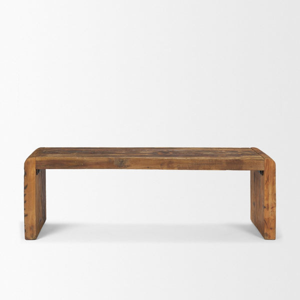 Mercana Estelle Rustic Brown Wood Bench - Handcrafted Charm with Unique Character for Versatile Home Décor 71036