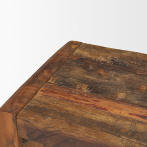 Mercana Estelle Rustic Brown Wood Bench - Handcrafted Charm with Unique Character for Versatile Home Décor 71036