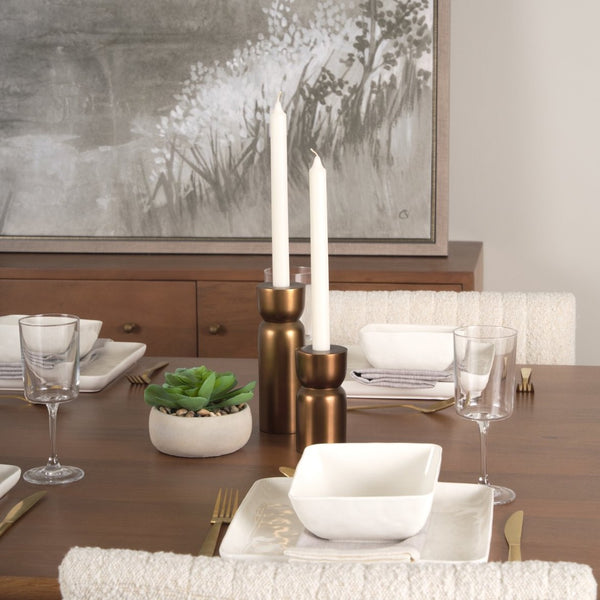 Mercana Malta Aluminum Candle Holder - Modern Dark Gold Accent for Elegant Home Decor and Tabletop Display Gold Metal | 5" 69868