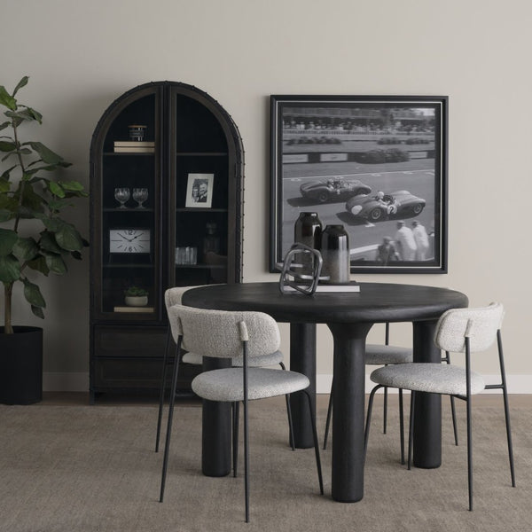 Mercana Gehry 72.3" H Industrial Display Cabinet with Glass Doors and Mango Wood Accents for Stylish Storage 67533