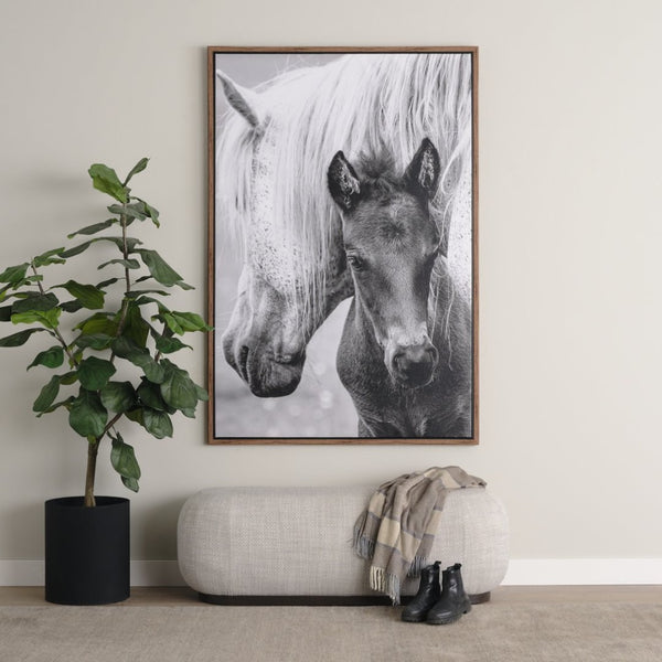 Mercana Siren Contemporary Oblong Bench with Textured Upholstery and Sturdy Hackberry Wood Base for Modern Style 70810