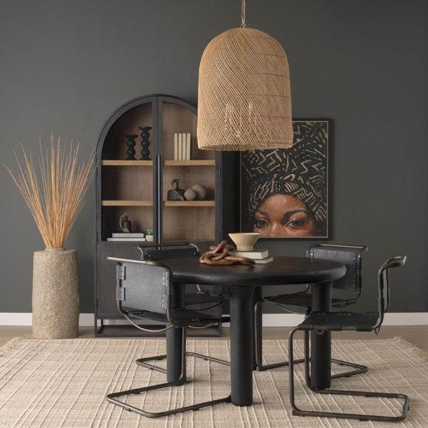 Mercana Thad 4-Light Coastal-Inspired Chandelier - Elegant Foyer Lighting with Adjustable Hanging Height Rattan | Gold Metal | Lantern Shade 70915