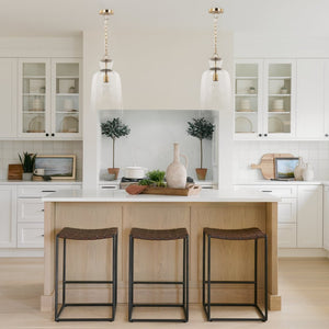 Mercana Sadah Pendant Light - Refined Elegance with Mouthblown Shade for Modern & Transitional Spaces Glass | Gold Metal | Tall 70754