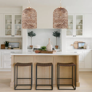 Mercana Sana Oversized Pendant Light – Handwoven Natural Fiber Dome for Organic Warmth in Any Space Watergrass |Large 70756