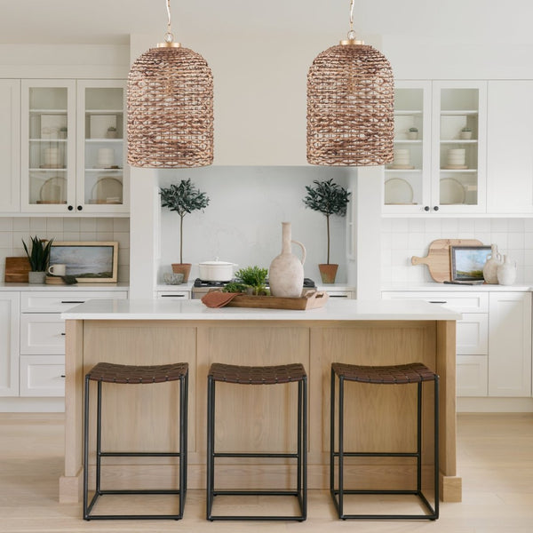 Mercana Sana Oversized Pendant Light – Handwoven Natural Fiber Dome for Organic Warmth in Any Space Watergrass |Large 70756