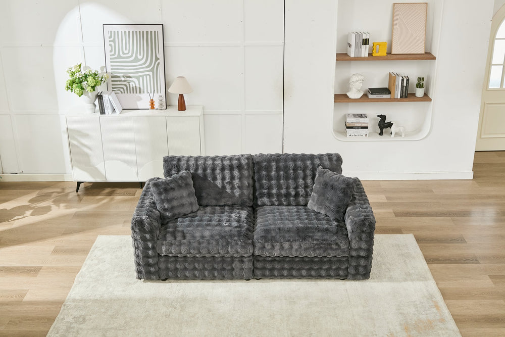 English Elm M5444 Modular Armless Chair In Dark Grey Chenille - Versatile 2-Seat Sofa Component For Any Space W1805S00138