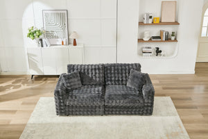 English Elm M5444 Modular Armless Chair In Dark Grey Chenille - Versatile 2-Seat Sofa Component For Any Space W1805S00138
