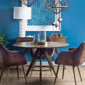 Mercana Caspian Elegant Glass Vase with Antiqued Brass Base for Sophisticated Home Décor Accent Display 67275