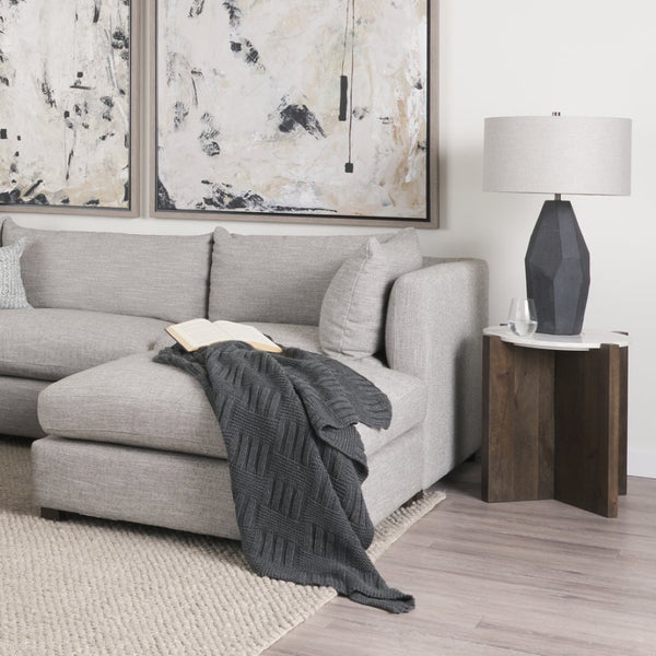 Mercana Bianca Accent Table - Elegant Round Design with Unique Marble Top, Perfect for Modern Interiors 70680