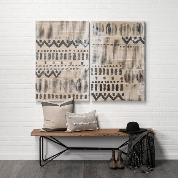 Mercana Papillion III 66" Solid Acacia Wood Dining Bench with Sculptural Iron Base for Stylish Seating Solutions Natural Wood | Black Iron 67854-AB