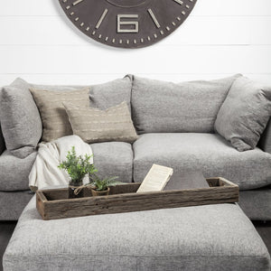 Mercana Vernon Large Reclaimed Wood Tray - Rustic Modern Centerpiece for Stylish Home Decor and Organizing 68859