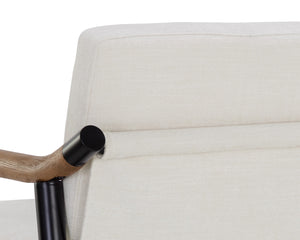 Sunpan Meadow Counter Stool - Timeless Design with Stain-Resistant Fabric and Solid Oak Wood Armrests Heather Ivory Tweed