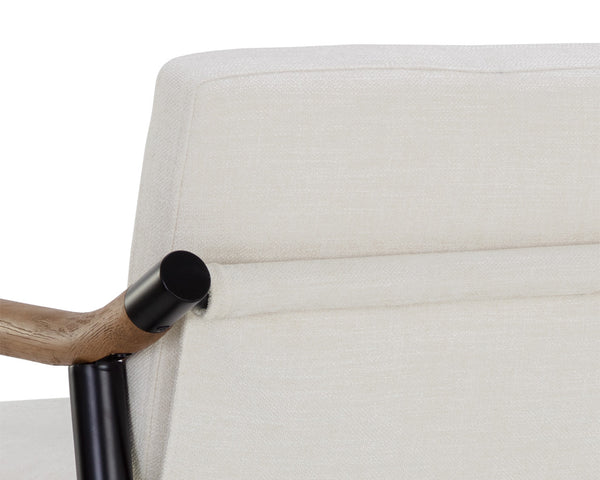 Sunpan Meadow Counter Stool - Timeless Design with Stain-Resistant Fabric and Solid Oak Wood Armrests Heather Ivory Tweed