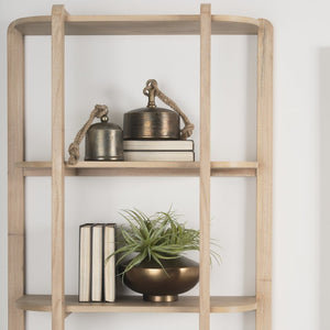 Mercana Quiana Large Gold Metal Vase - A Stunning Minimalist Accent for Modern Decor and Dried Botanicals Brushed Gold Metal | Medium 70663