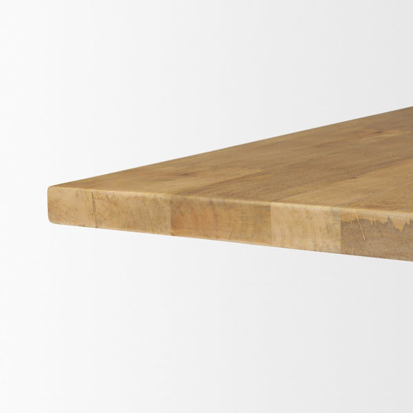 Mercana Viktor 55"L Solid Mango Wood Coffee Table - Scandinavian Design with Elongated Oval Top & T-Legs Light Brown Wood | 55L 69958