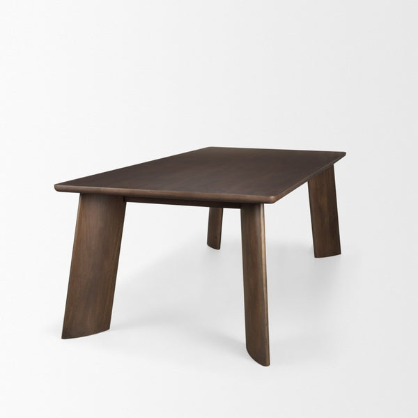 Mercana Jonan Rectangular Dining Table in Solid Mango Wood – Timeless Minimalist Design for Elegant Spaces 94" Dk Brown Wood Top | Dk Brown Wood Legs 71112-AB
