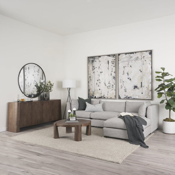 Mercana Tammar Round Coffee Table - Solid Mango Construction with Elegant Tapered Legs for Modern Living Spaces 70842-AB