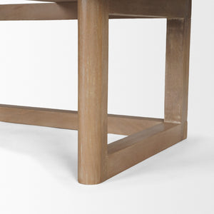 Mercana Grier 60" Solid Mango Wood Office Desk with Elegant Cane Drawer Fronts for Stylish Workspaces Light Brown Wood | Cane Accent 69899