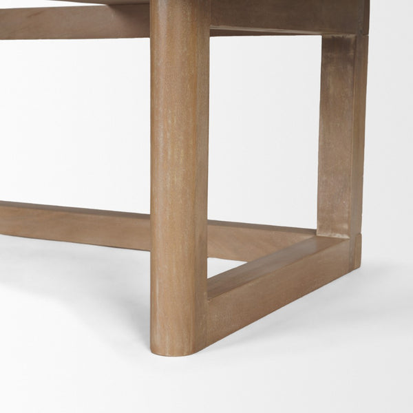 Mercana Grier 60" Solid Mango Wood Office Desk with Elegant Cane Drawer Fronts for Stylish Workspaces Light Brown Wood | Cane Accent 69899