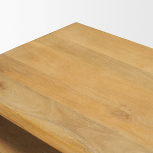 Mercana Alanna Set of 2 Stylish Mango Wood Nesting Accent Tables for Modern Living Room or Office Use 69944