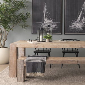 Mercana Alfred Rectangular Herringbone Tray - Rustic Charm with Metal Handles for Stylish Serving & Décor 67036