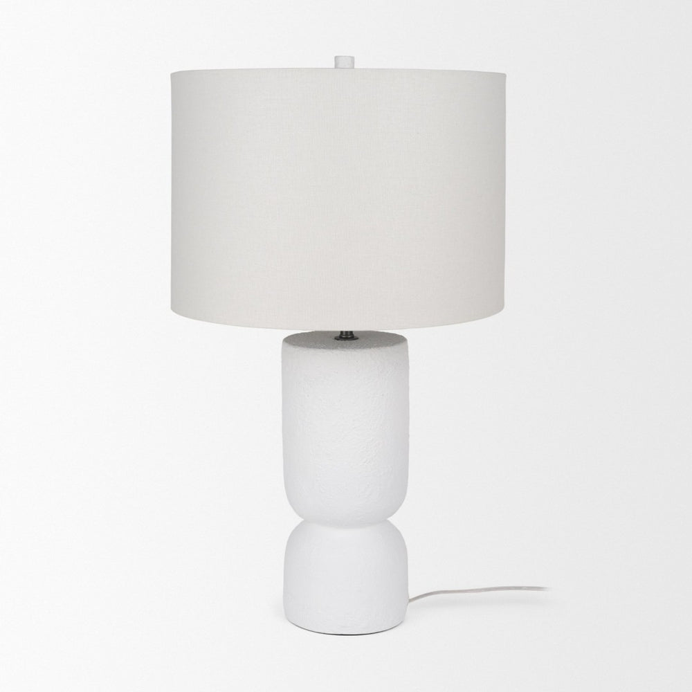 Mercana Everly Table Lamp - Modern Cement Base with Beige Shade for Ambient Lighting in Any Room Decor 69707