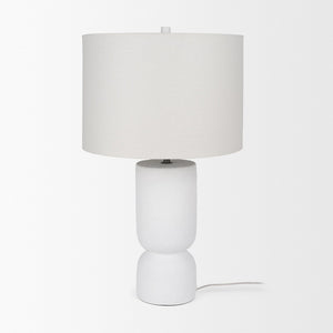 Mercana Everly Table Lamp - Modern Cement Base with Beige Shade for Ambient Lighting in Any Room Decor 69707