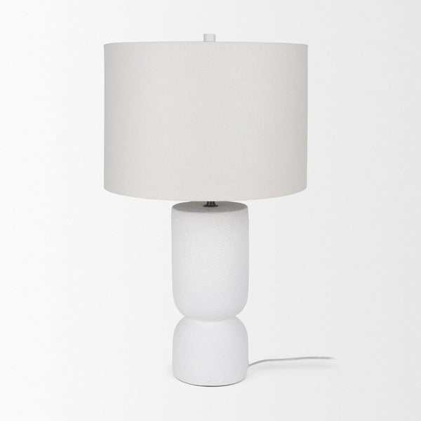 Mercana Everly Table Lamp - Modern Cement Base with Beige Shade for Ambient Lighting in Any Room Decor 69707