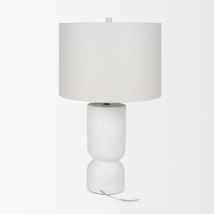 Mercana Everly Table Lamp - Modern Cement Base with Beige Shade for Ambient Lighting in Any Room Decor 69707
