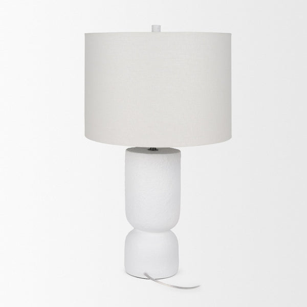 Mercana Everly Table Lamp - Modern Cement Base with Beige Shade for Ambient Lighting in Any Room Decor 69707