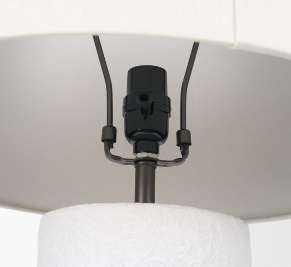 Mercana Everly Table Lamp - Modern Cement Base with Beige Shade for Ambient Lighting in Any Room Decor 69707