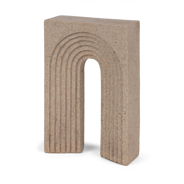 Mercana Kacia Textured Decorative Object - Modern Minimalist Accent for Stylish Home Decor and Display Sandstone | Resin 71074