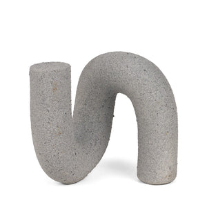 Mercana Kailas U-Shaped Decorative Object: Modern Matte Accent for Stylish Interiors, Lightweight & Durable Concrete Gray | Resin 71078