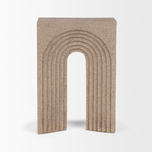 Mercana Kacia Textured Decorative Object - Modern Minimalist Accent for Stylish Home Decor and Display Sandstone | Resin 71074