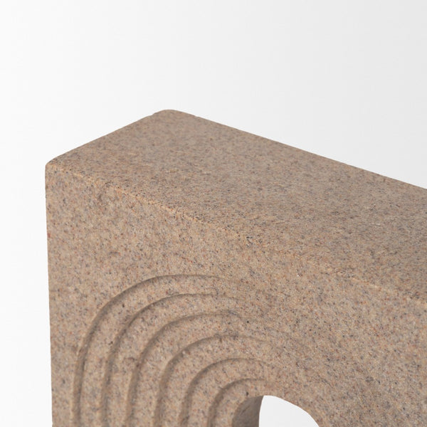 Mercana Kacia Textured Decorative Object - Modern Minimalist Accent for Stylish Home Decor and Display Sandstone | Resin 71074
