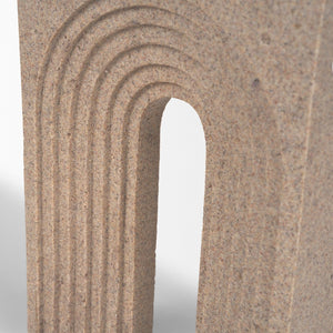 Mercana Kacia Textured Decorative Object - Modern Minimalist Accent for Stylish Home Decor and Display Sandstone | Resin 71074