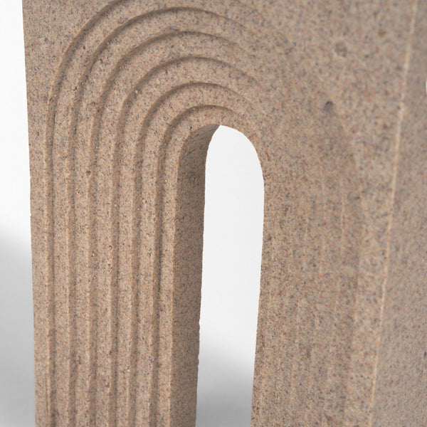 Mercana Kacia Textured Decorative Object - Modern Minimalist Accent for Stylish Home Decor and Display Sandstone | Resin 71074