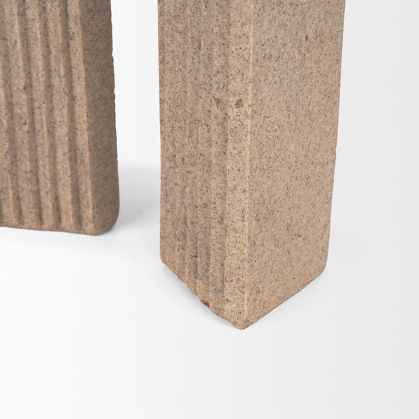Mercana Kacia Textured Decorative Object - Modern Minimalist Accent for Stylish Home Decor and Display Sandstone | Resin 71074