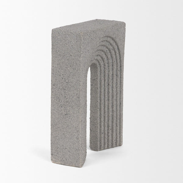 Mercana Kacia Textured Decorative Object - Modern Minimalist Accent for Stylish Home Decor and Display Concrete Gray | Resin 71075